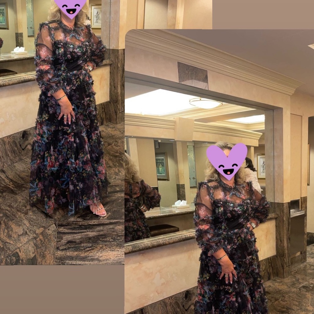 Black floral dress worn once!